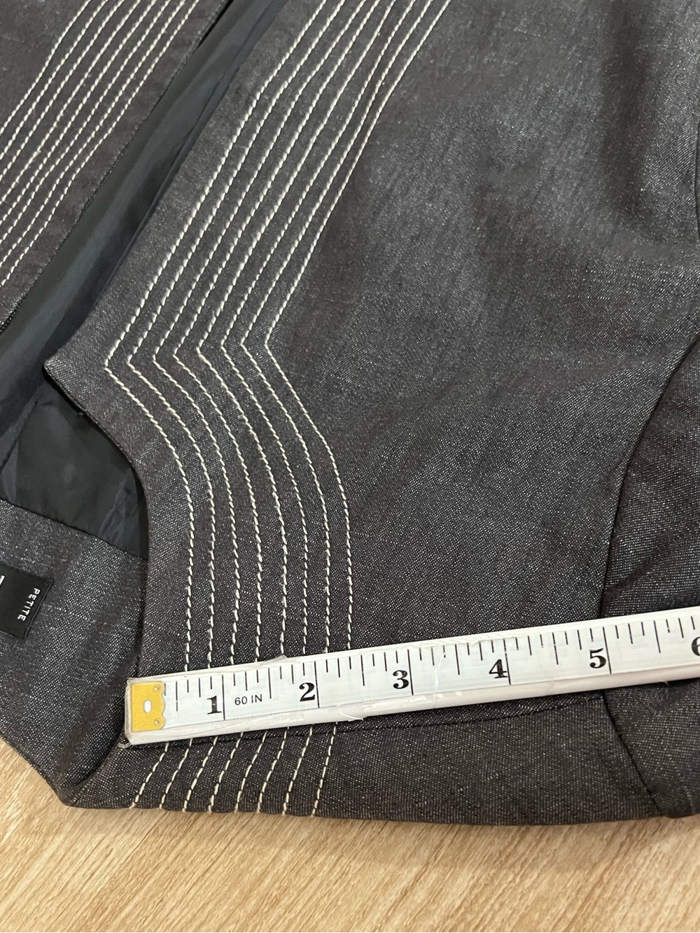 Kasper Women’s Size 16P US Open Front Blazer Jacket Dark Grey Career Workwear - Picture 5 of 16
